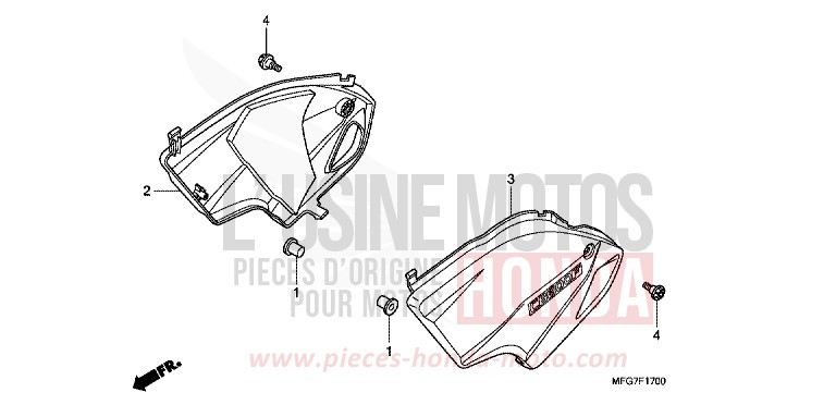 COUVERCLE LATERAL de Hornet PEARL FIJI BLUE (B202) 2008