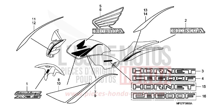 MARQUE/RAYURE de Hornet PEARL NIGHTSTAR BLACK (NHA84) 2008