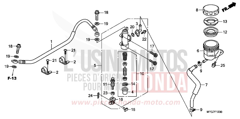 REAR BRAKE MASTERCYLINDER (CB600F/F3) de Hornet QUASAR SILVER METALLIC (NHA48) 2008