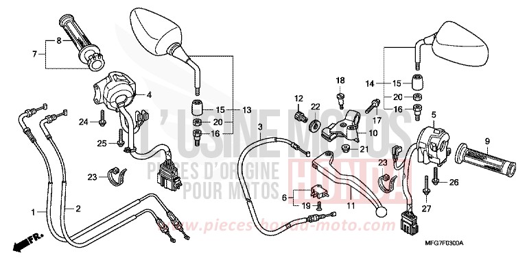 LEVIER DE GUIDON/COMMUTATEUR/CABLE de Hornet PEARL SIENA RED (R320) 2009