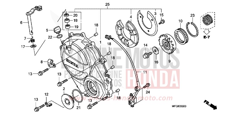 PANNEAU CARTER-MOTEUR D. de Hornet PEARL SIENA RED (R320) 2010