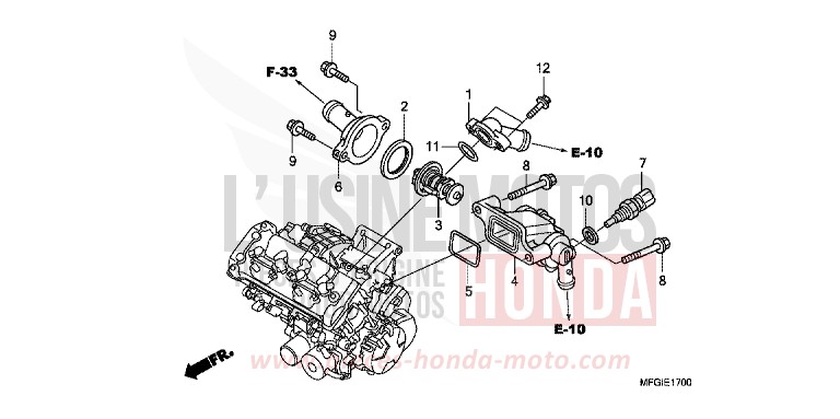 THERMOSTAT de Hornet PEARL SIENA RED (R320) 2010