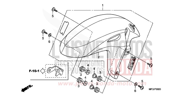 AILE AVANT de Hornet PEARL SIENA RED (R320) 2010