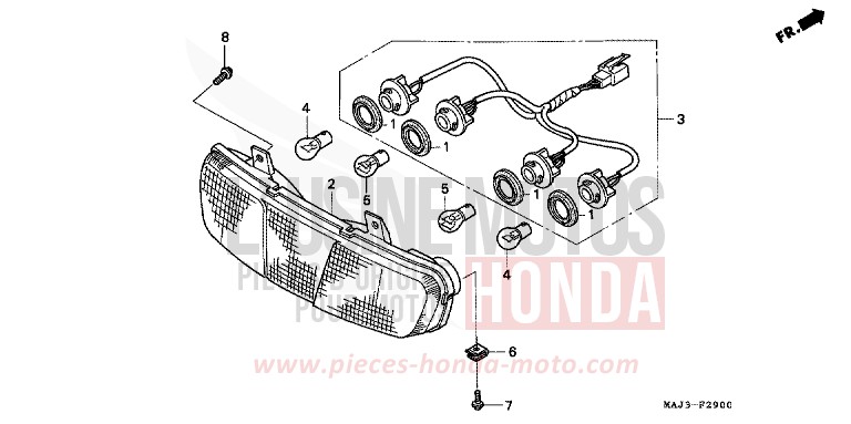 FEUX COMBINES ARRIERE de Pan-European MUTE BLACK METALLIC (NH359) 1996