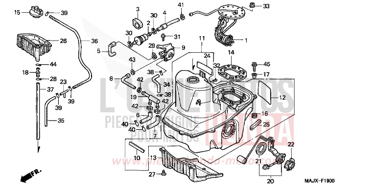 RESERVOIR A CARBURANT de Pan-European MIDDY BLUE METTALIC (B162) 2000