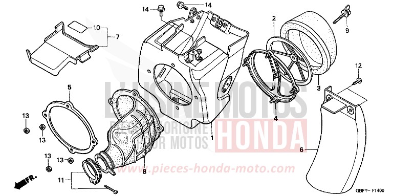 FILTRE A AIR de CR80R EXPLOSION RED (R254) de 2001