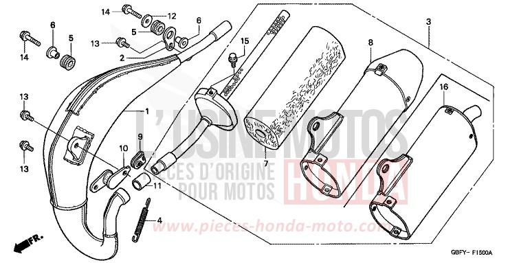 CHAMBRE D'EXPANSION de CR80R EXPLOSION RED (R254) 2001