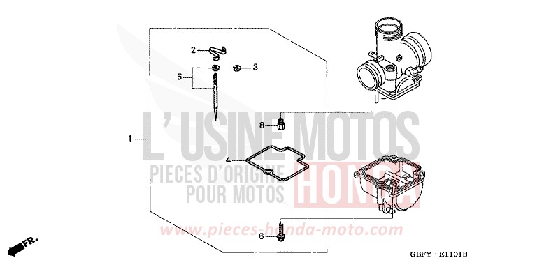 CARBURATEUR NECESSAIRE PIECES OPTION de CR80R EXPLOSION RED (R254) 2002