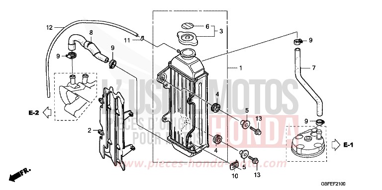 RADIATEUR de CR85R EXTREME RED (R292) 2007