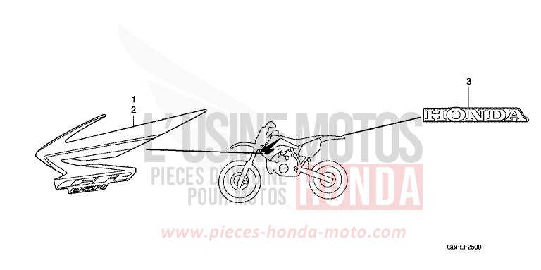 MARQUE/RAYURE de CR85R EXTREME RED (R292) 2007