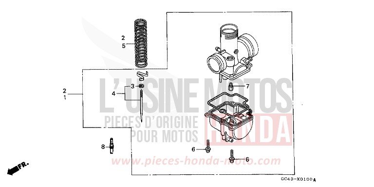 CARBURATEUR NECESSAIRE PIECES OPTION de CR80R FLASH RED (R119) 1985