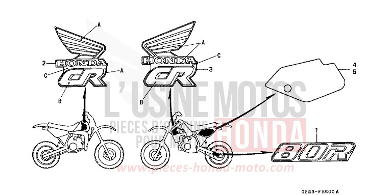 MARQUE (CR80RL) de CR80R FLASH RED (R119) 1990