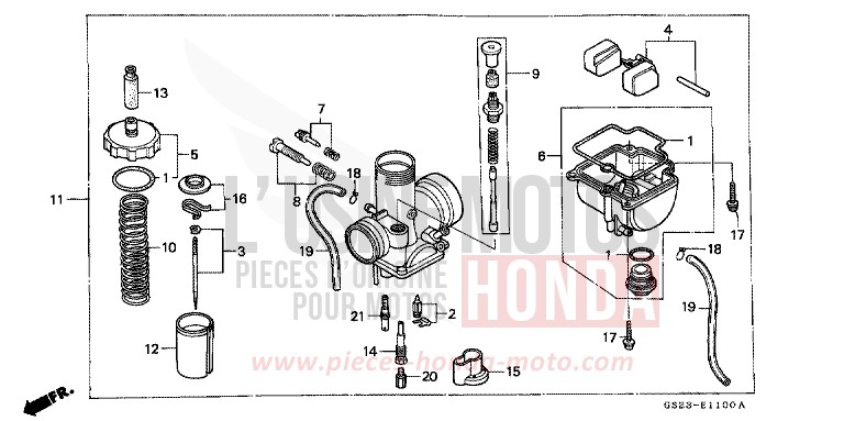 CARBURATEUR de CR80R NEUCLEAR RED (R177) 1993