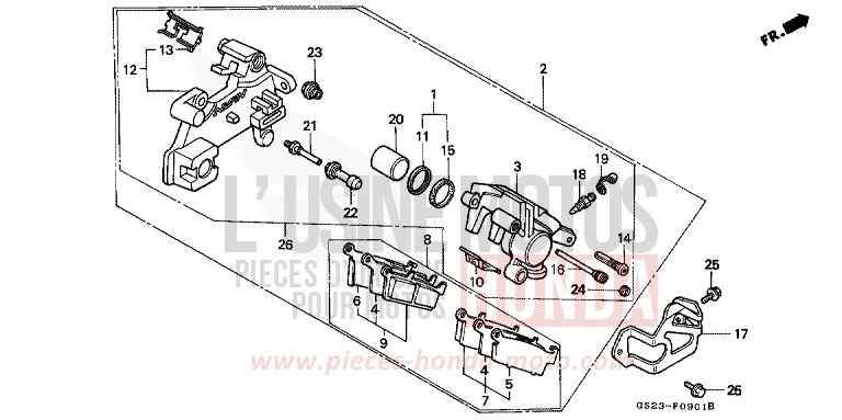 PANNEAU DE FREIN ARRIERE (CR80RN/RP/RR) de CR80R NEUCLEAR RED (R177) 1993