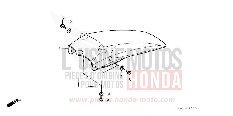 GARDE-BOUE ARRIERE de CR80R NEUCLEAR RED (R177) 1994