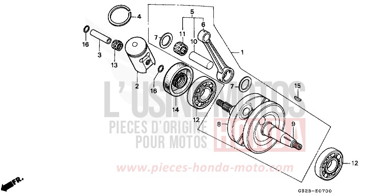 VILEBREQUIN/PISTON de CR80R NEUCLEAR RED (R177) 1995