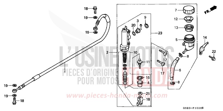 MAITRE-CYLINDRE FREIN AR. CYLINDRE (CR80RN/RP/RR) de CR80R NEUCLEAR RED (R177) 1995