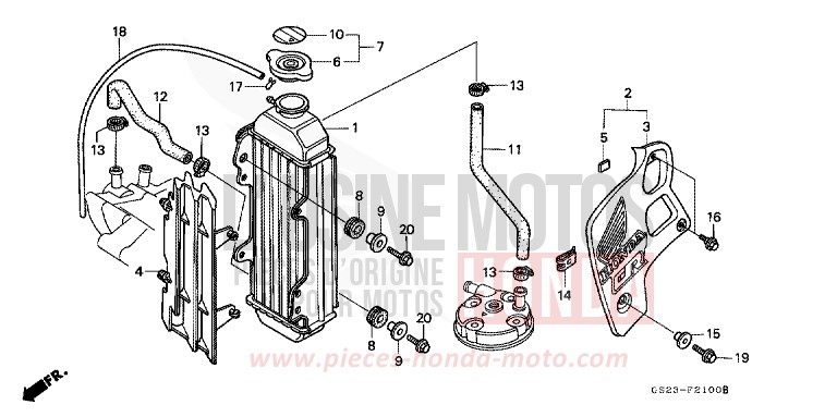 RADIATEUR de CR80R NEUCLEAR RED (R177) 1995