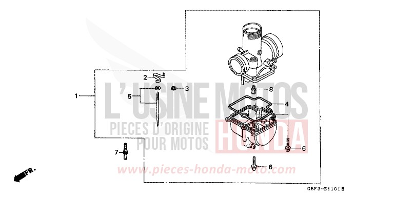CARBURATEUR NECESSAIRE PIECES OPTION de CR80R NEUCLEAR RED (R177) 1999