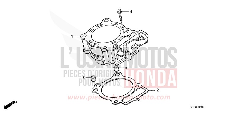 CYLINDRE de CRF150R EXTREME RED (R292) 2007