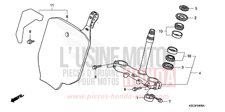 TIGE DE DIRECTION de CRF150R EXTREME RED (R292) 2007