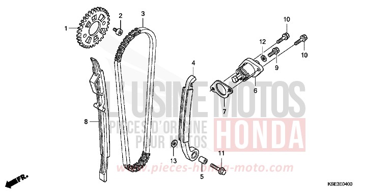 CHAINE A CAMES/TENDEUR de CRF150R NOIR (NH1) 2009