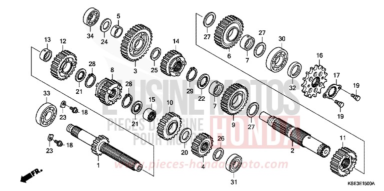 BOITE DE VITESSES de CRF150R NOIR (NH1) 2009