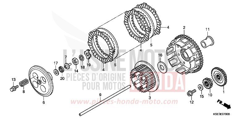 EMBRAYAGE de CRF150R EXTREME RED (R292) 2009