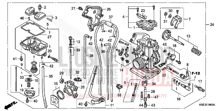 CARBURATEUR de CRF150R EXTREME RED (R292) 2012