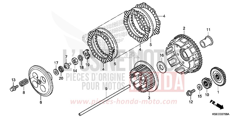 EMBRAYAGE de CRF150R EXTREME RED (R292) 2014