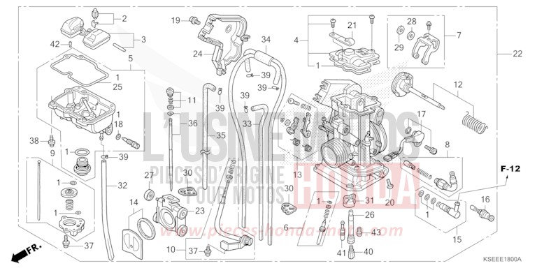 CARBURATEUR de CRF150R EXTREME RED (R292) 2014