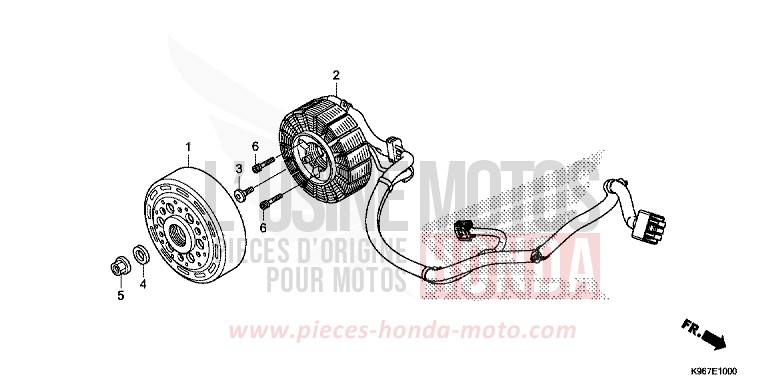 DEMARREUR GENERATEUR AC de PCX PEARL COOL WHITE (NHA16) de 2019