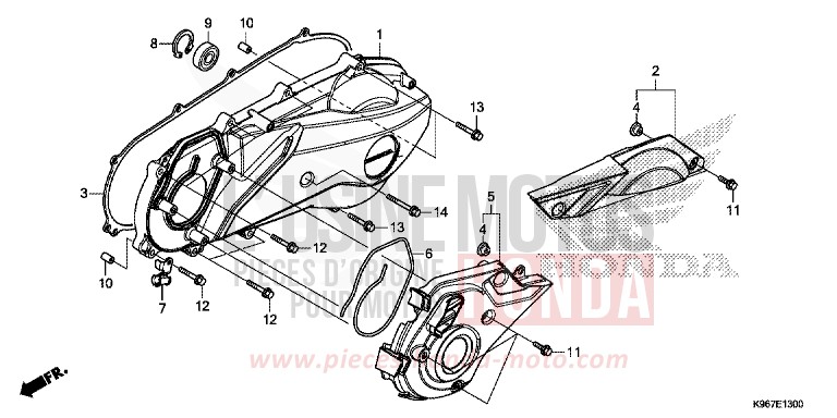 PANNEAU LATERAL GAUCHE de PCX PEARL COOL WHITE (NHA16) de 2019