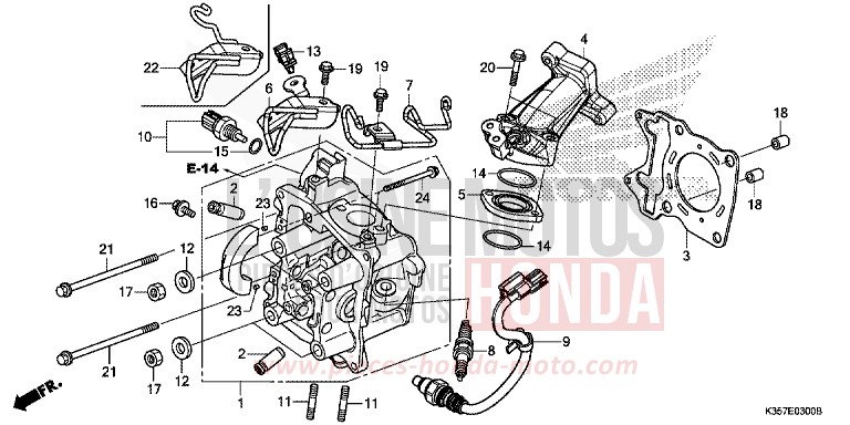 CULASSE de PCX PEARL SIENA RED (R320) de 2017