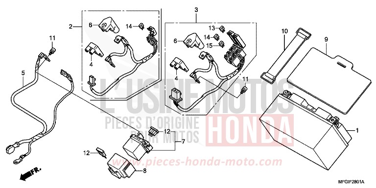 BATTERIE (2) de Hornet PEARL COOL WHITE (NHA16) 2012