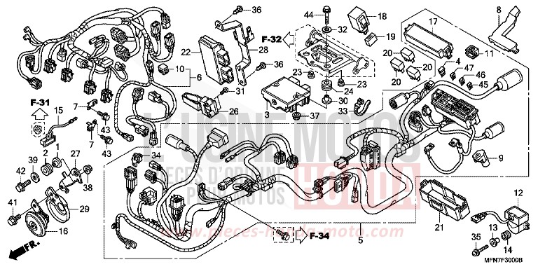 FAISCEAU DES FILS de CB1000R MAT VANGUARD BEIGE METALLIC (Y171) 2010