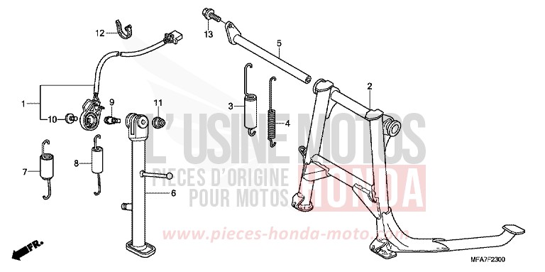 BEQUILLE de CBF1000 BOMBAY ORANGE METALLIC (YR254) 2006