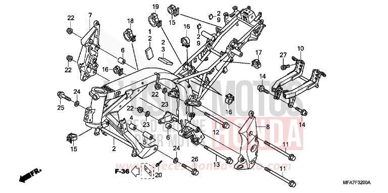 CARROSSERIE DE CHASSIS de CBF1000 HIGHLAND GREEN METALLIC (G192) 2006