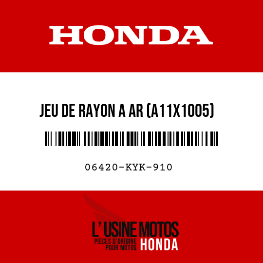 image de 06420-KYK-910 JEU DE RAYON A AR (A11X1005)