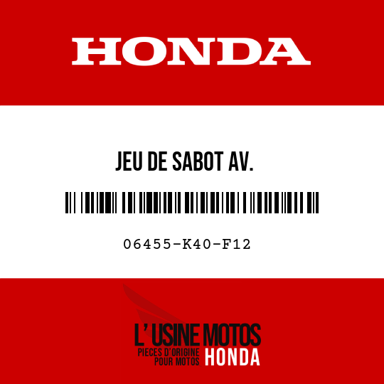 image de 06455-K40-F12 JEU DE SABOT AV.