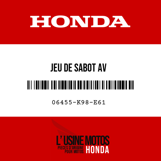 image de 06455-K98-E61 JEU DE SABOT AV