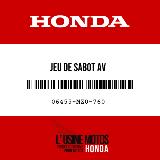 image de 06455-MZ0-760 JEU DE SABOT AV