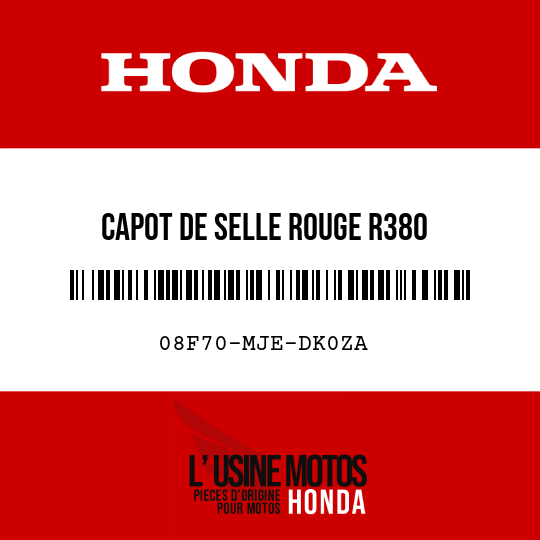 image de 08F70-MJE-DK0ZA CAPOT DE SELLE ROUGE R380