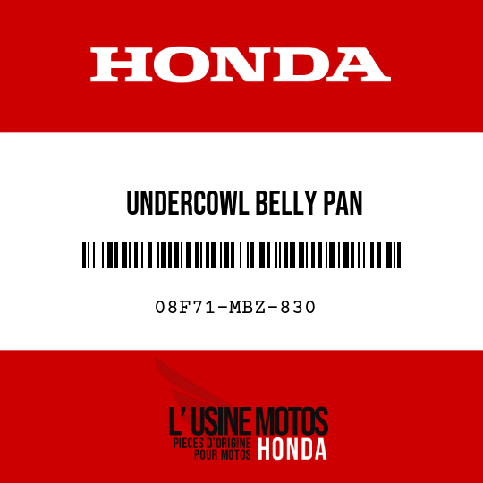 image de 08F71-MBZ-830 UNDERCOWL BELLY PAN