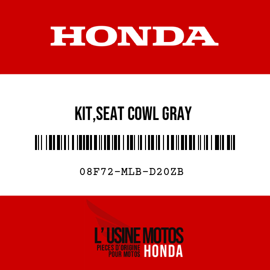 image de 08F72-MLB-D20ZB KIT,SEAT COWL GRAY