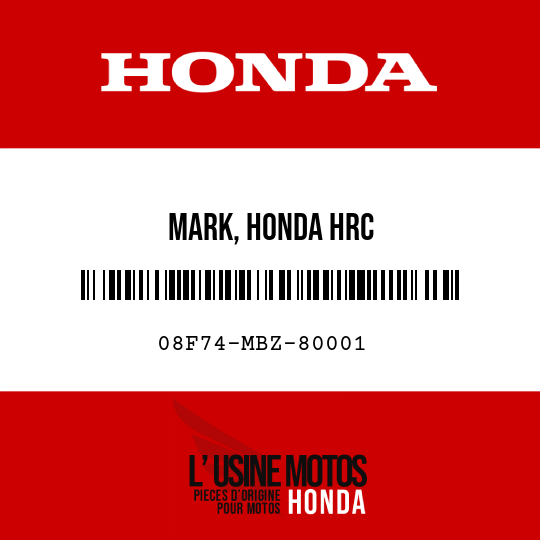 image de 08F74-MBZ-80001 MARK, HONDA HRC