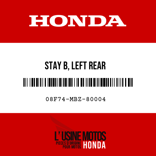 image de 08F74-MBZ-80004 STAY B, LEFT REAR