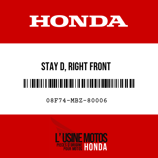 image de 08F74-MBZ-80006 STAY D, RIGHT FRONT