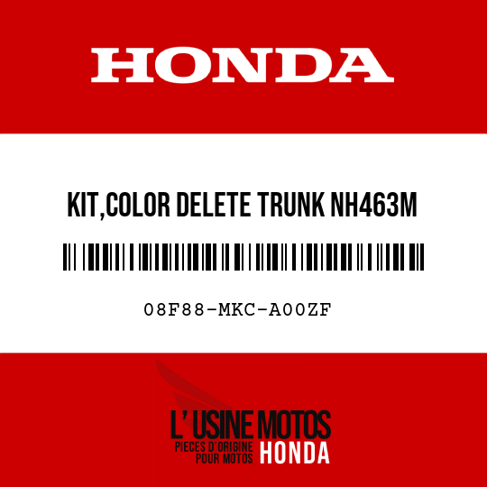image de 08F88-MKC-A00ZF KIT,COLOR DELETE TRUNK NH463M