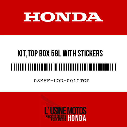 image de 08MHF-LOD-001GTOP KIT,TOP BOX 58L WITH STICKERS